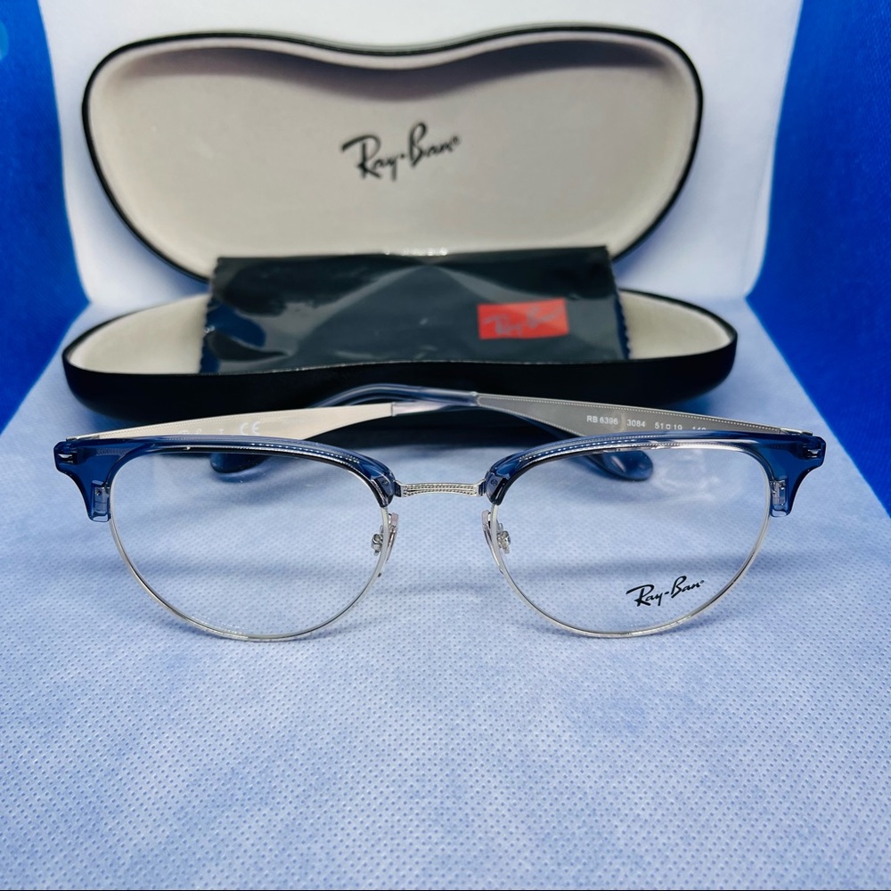 Rayban Reading Glasses Model RB5396 3084 Color: Silver / Blue  51mm/19 with case
